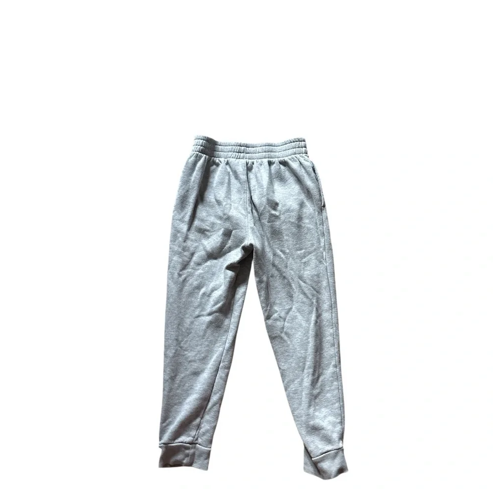 Kids Used Puma Gray Sweatpants Relaxed Fit Elastic Cuffs
